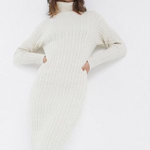 Fashion Union midi sweater dress with high neck
